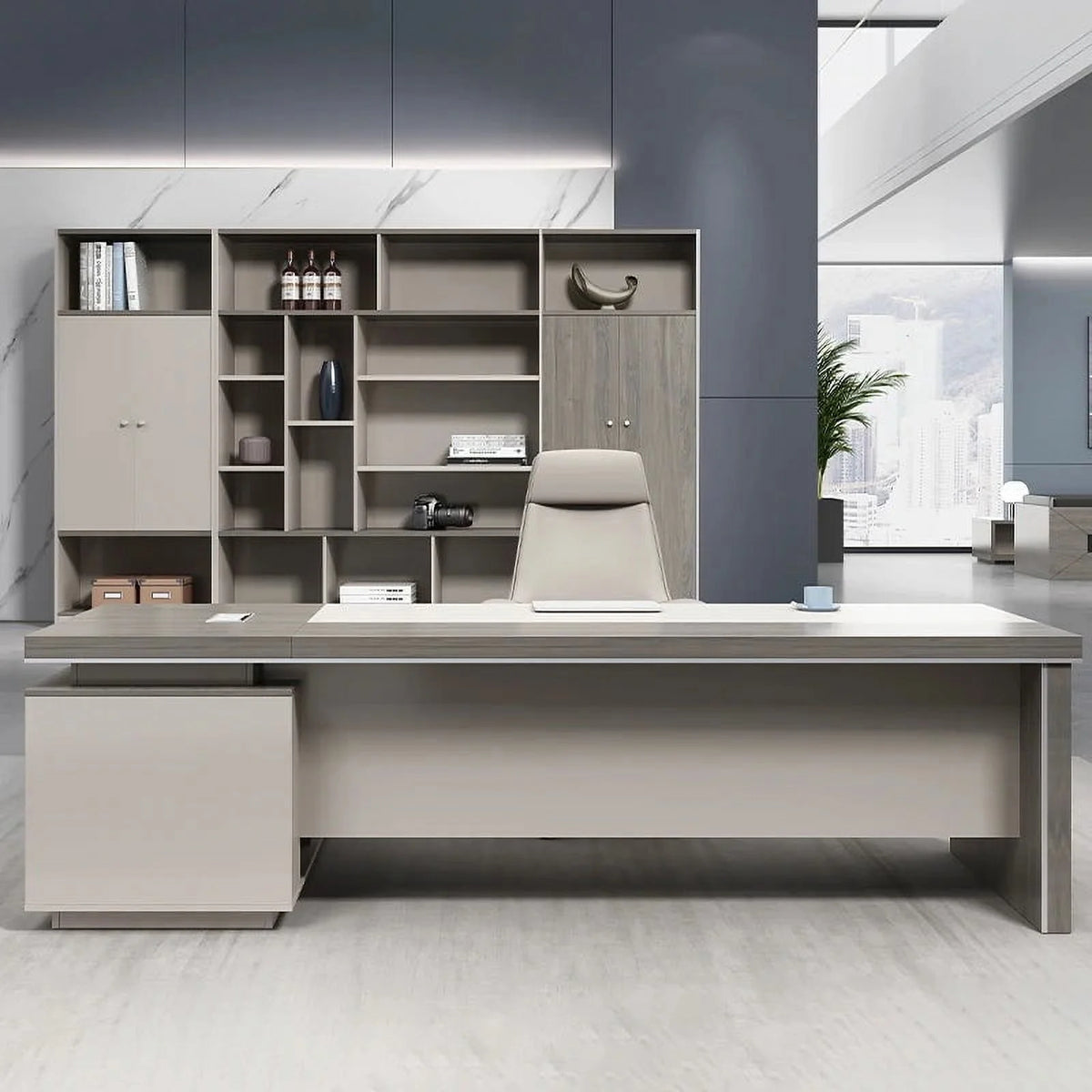 L Shape Computer Desk Table Melamine P481960