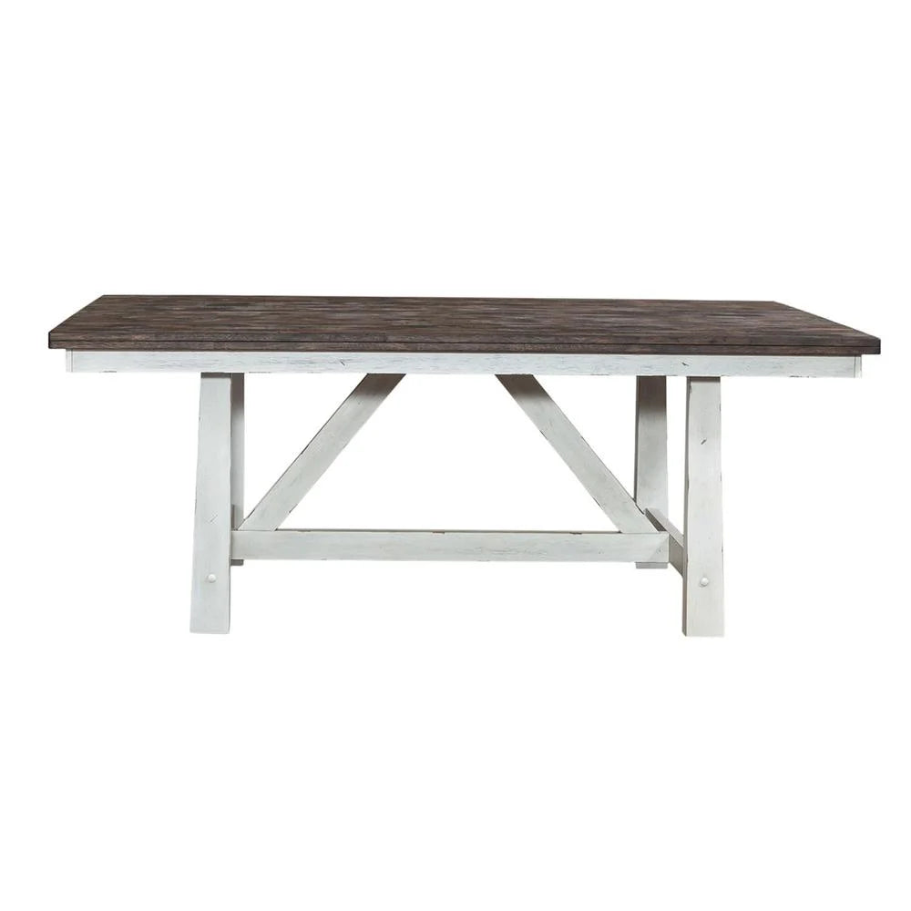 White Rubberwood Trestle Table Z8484