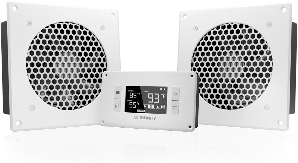 White Quiet Cooling Dual-Fan System with Thermostat Control K694384