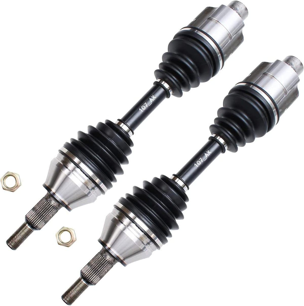 4WD Front CV Axle Drive Shafts + Upper Control Arm w/ Ball Joint Replacement 4pc Set L524544