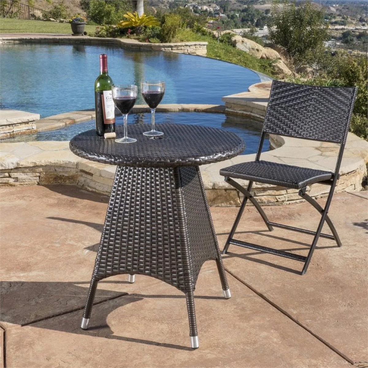 Round Wicker Patio Dining Table A848