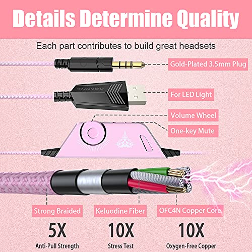 Pink Gaming Headset with Mic G58059