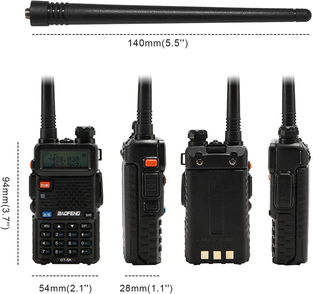 6pcs Dual Band Walkie Talkies Two Way Radio with Six-Way Charger and Programming Cable B821
