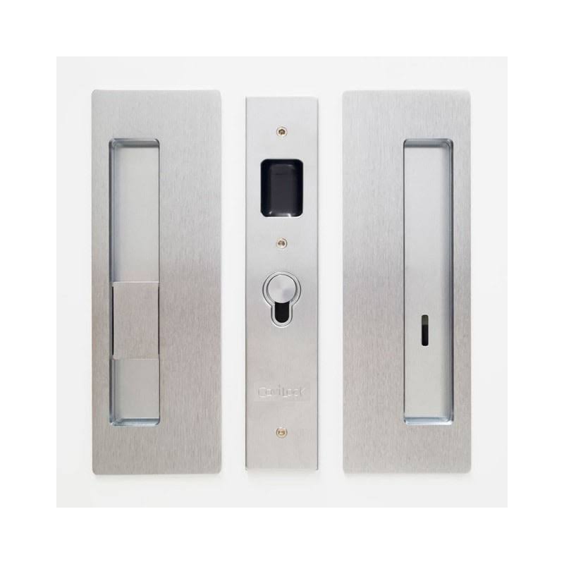Magnetic Privacy Pocket Door Pull Set Satin Chrome K864880