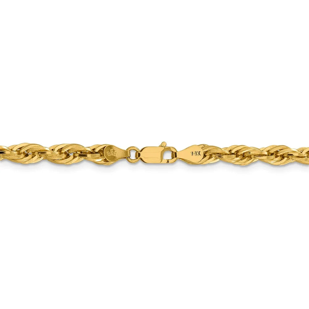 14kt Yellow Gold 24 inch Rope Chain with Lobster Clasp F514