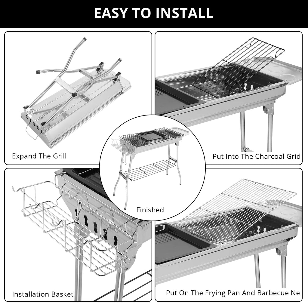 Portable Charcoal Camping Grill 39'' N668959