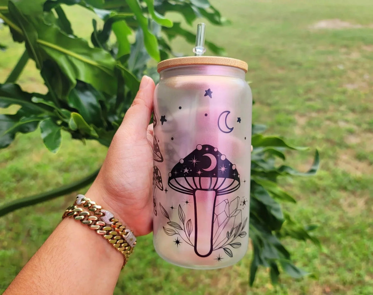 16 oz Mushroom Beer Can Glass T87356
