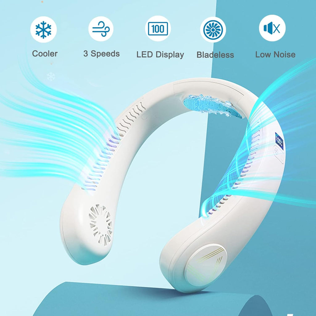 Portable Neck Fan, Wearable Bladeless Cooling Fan, 4000mAh Battery, Pack of 2 E98789
