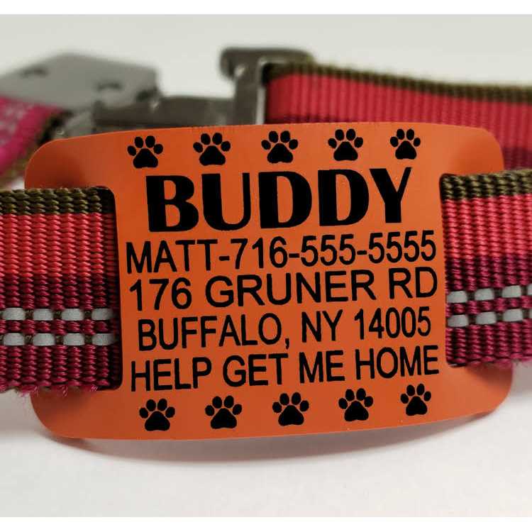 Silent Slide On Silicone Rubber Dog Collar Tag L9374
