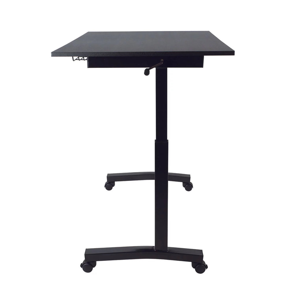 Black Height Adjustable Sit Stand Desk with Casters P17123