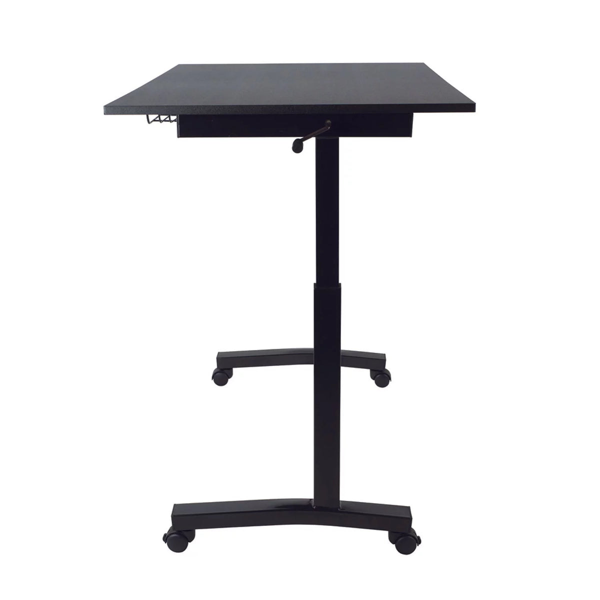 Black Height Adjustable Sit Stand Desk with Casters P17123