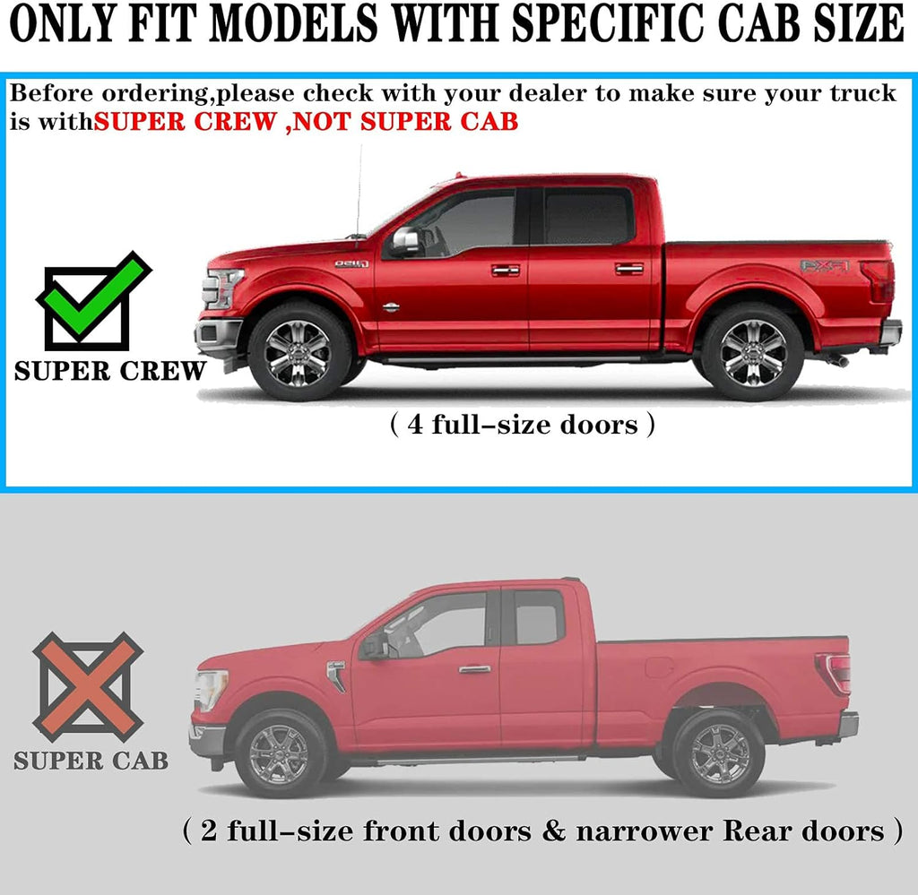 6 Inch Step Pad Nerf Bar Running Board Replacement for Ford F250 Superduty Crew Cab (Black) Q903