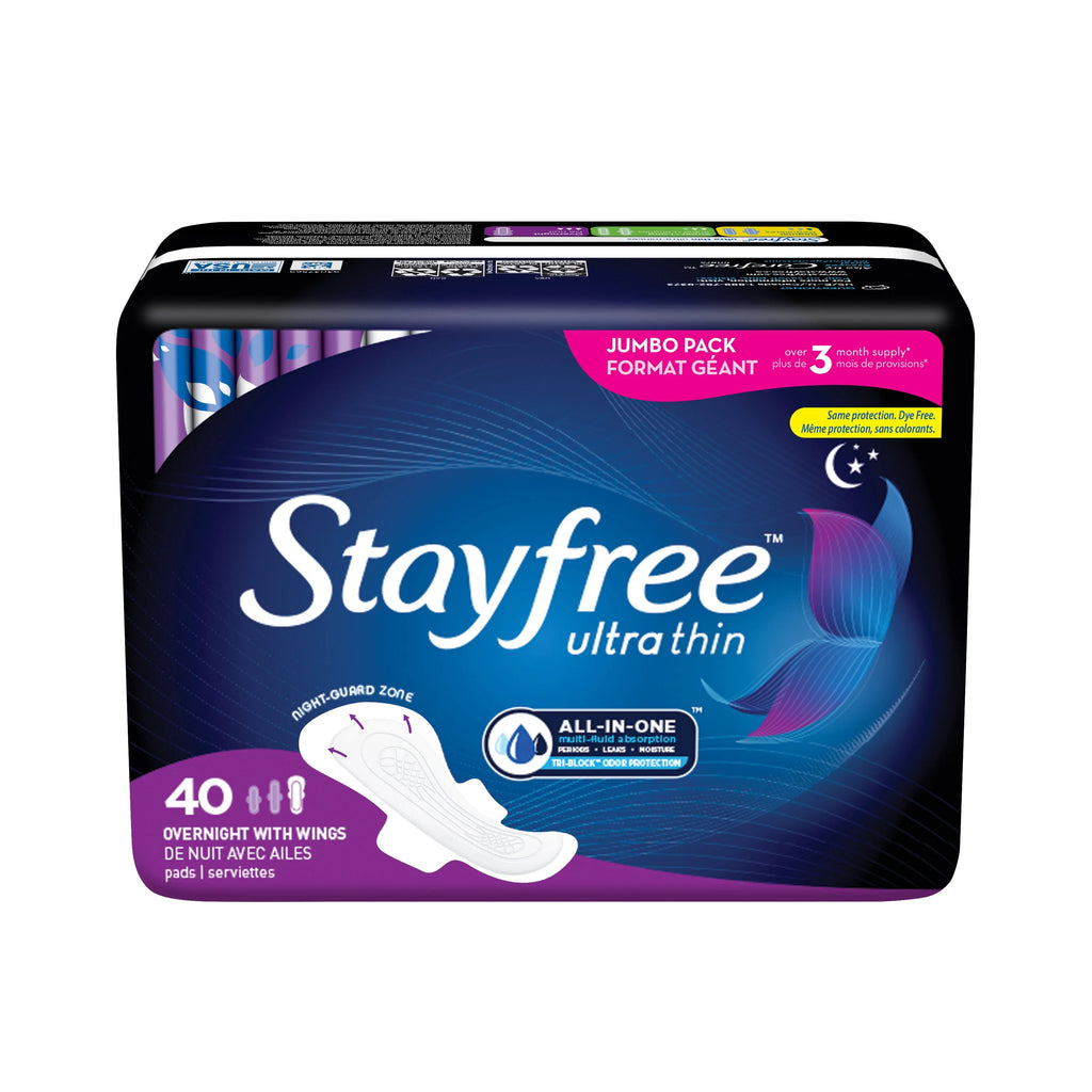 Ultra Thin Overnight Pads With Wings, 40 Ct D439