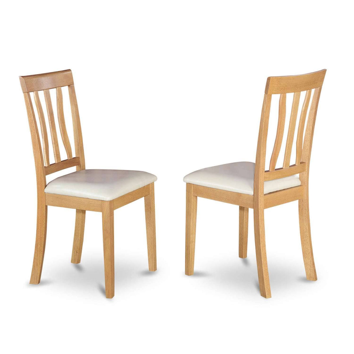 Antique Oak Finish Faux Leather Dining Chair Set of 2 Z548960