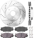 296mm 5 Lug 2 Rotors Ceramic Brake Pads Clips E76000