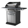 3-Burner Propane Gas Grill in Stainless Steel with Cabinet Trolley and Wok Burner K219