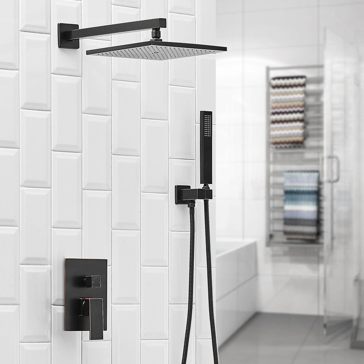 Oil Rubbed Bronze Complete Shower System with Rough-In Valve N501