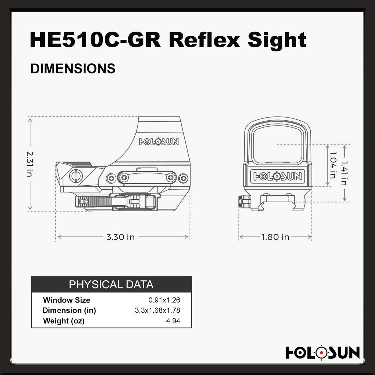 Open Reflex Optical Sight with Super Green LED V79579