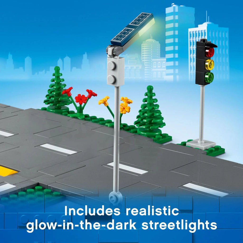 Road Plates Building Toy Set with Traffic Lights and Trees S938459