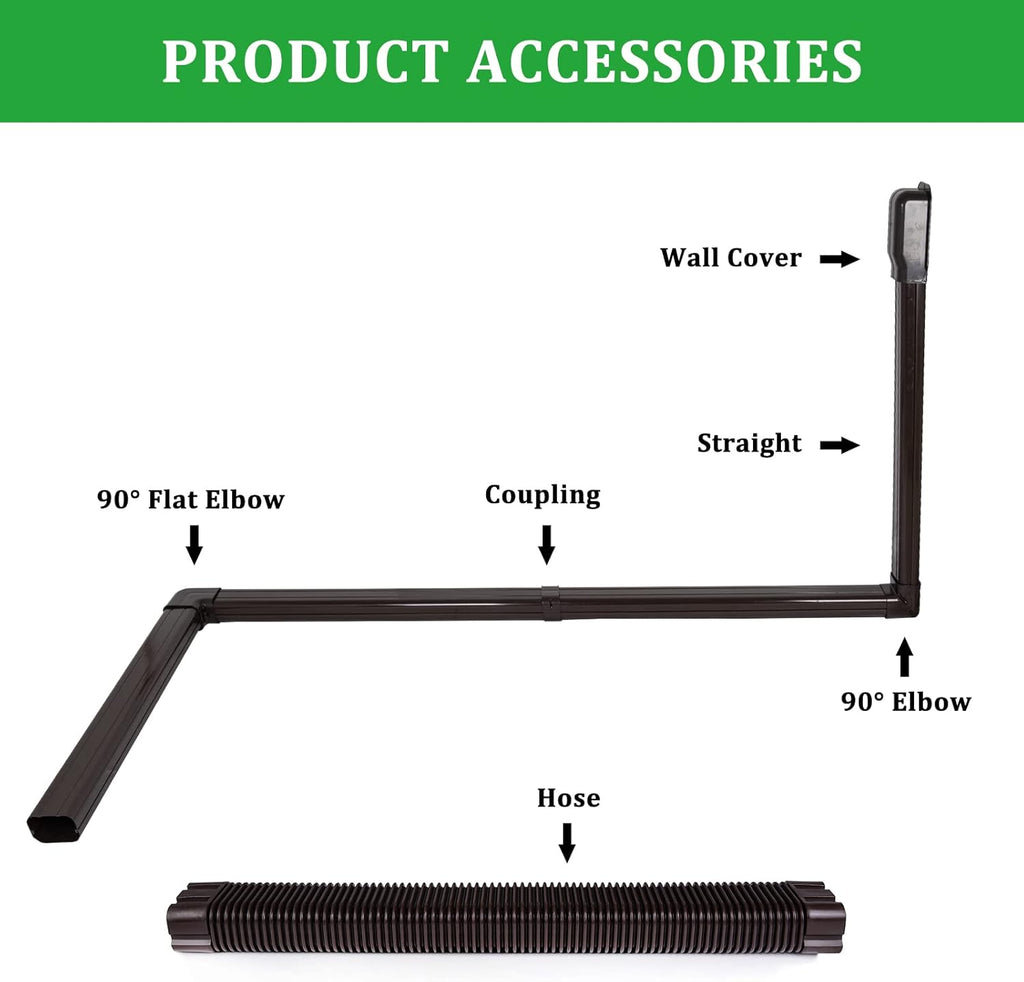 16.5Ft PVC Line Set Cover Kit for Ductless Mini Split Air Conditioners H17972