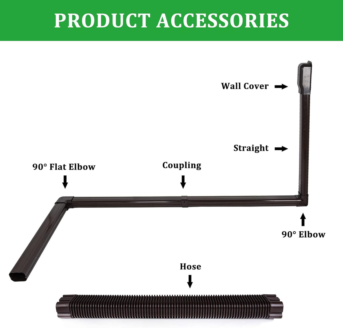 16.5Ft PVC Line Set Cover Kit for Ductless Mini Split Air Conditioners H17972
