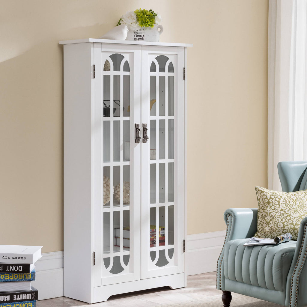 White Display Cabinet with Glass Doors I4769