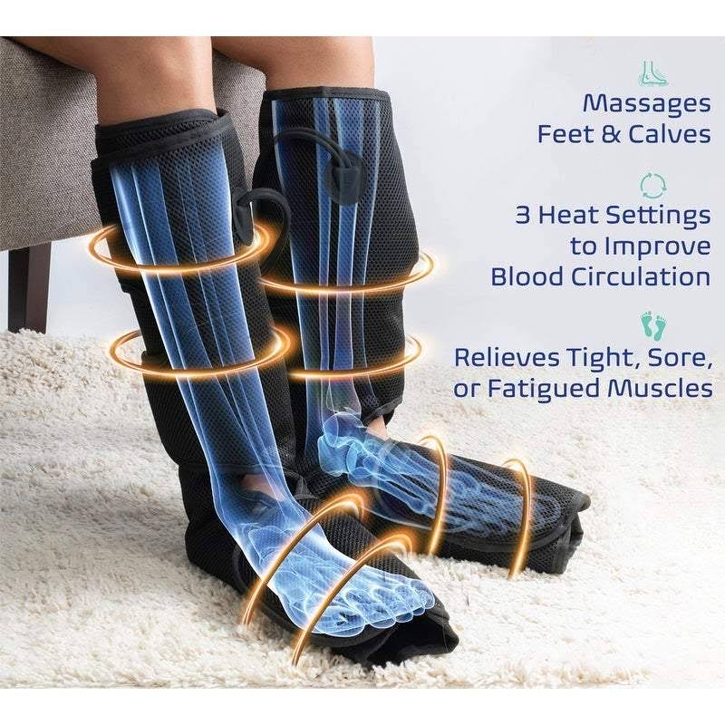 Leg and Foot Air Compression Massager with Heat and 6 Modes J98995
