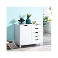 White 5 Drawer Storage Cabinet with Shelf K57533