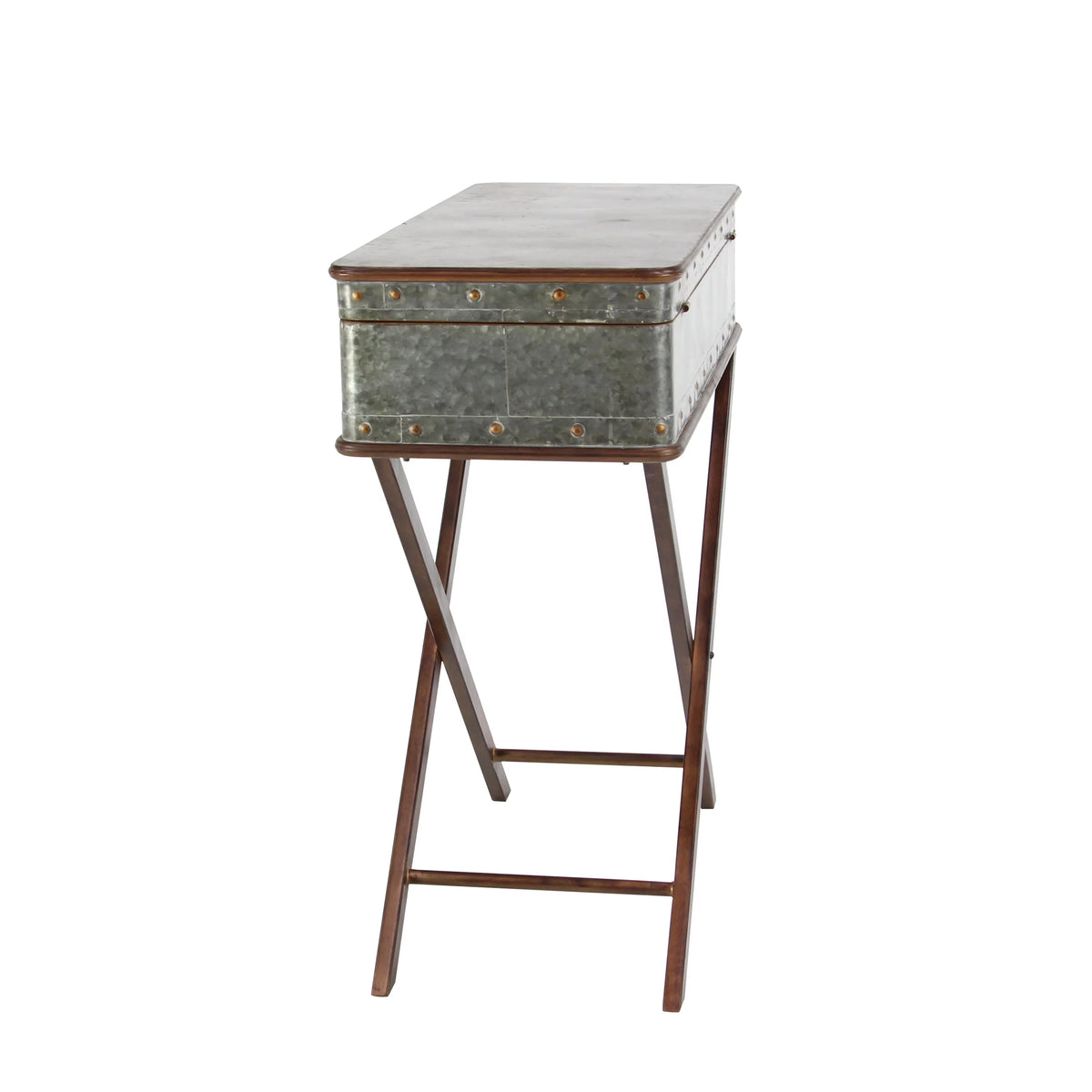 32" x 32" Gray Metal Accent Table V49649