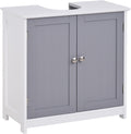 White and Grey Under-Sink Bathroom Vanity Cabinet K184583