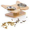 Elevated Dog Bowl Stand with Stainless-Steel Food and Water Bowls M38644