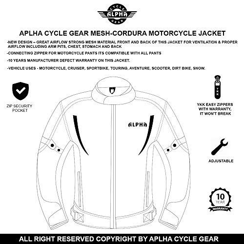 HI VIS MESH MOTORCYCLE JACKET (RED, 4X-LARGE) Q6399
