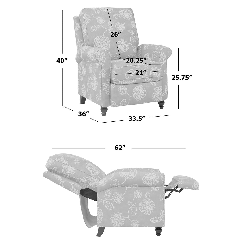 Warm Multi Floral Push Back Recliner Chair V96329