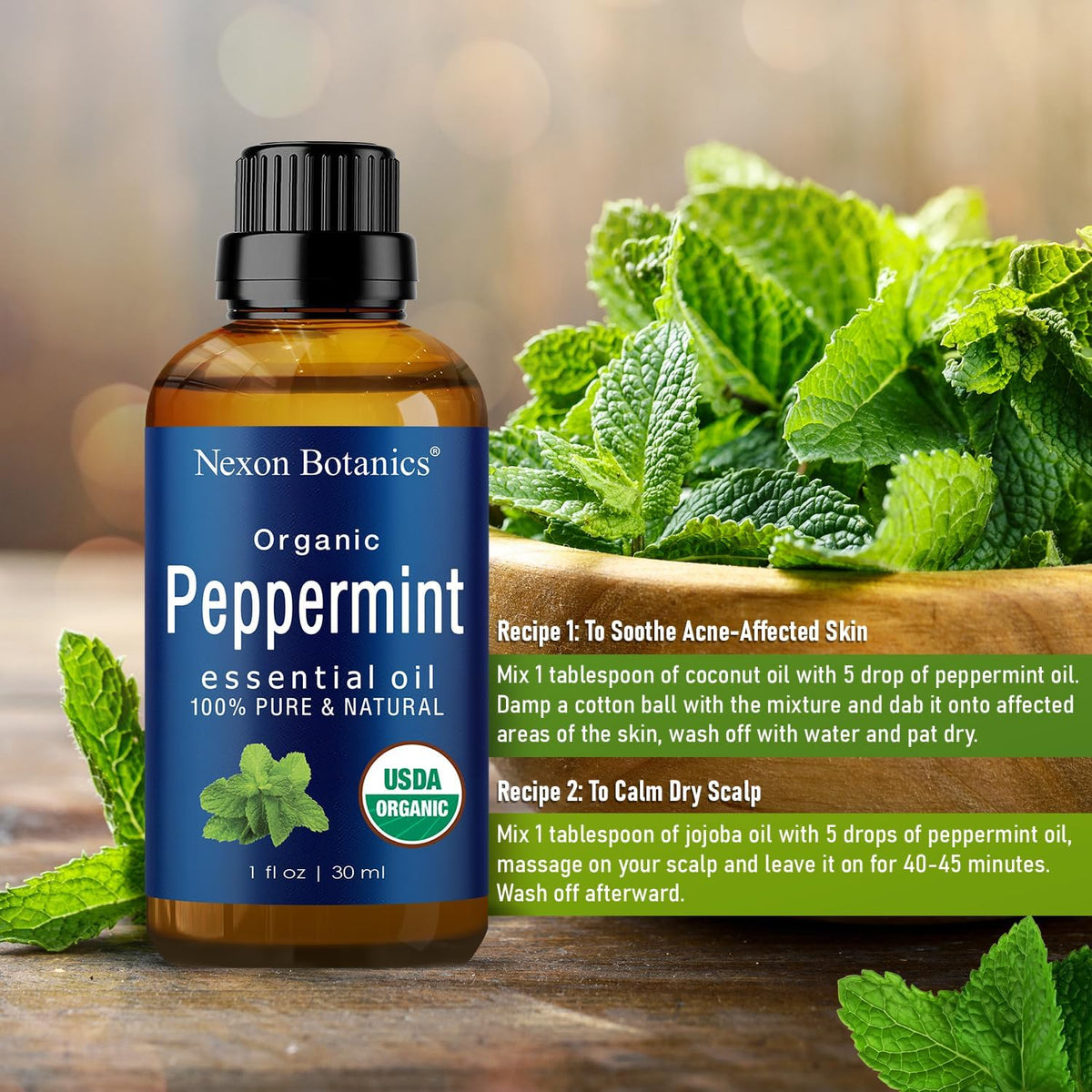 Organic Peppermint Essential Oil 30 ml I25477