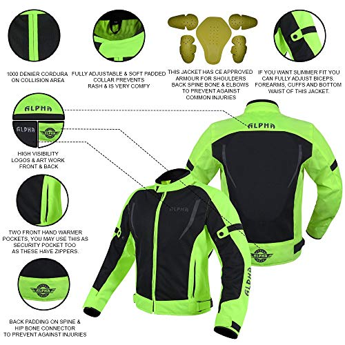 HI VIS MESH MOTORCYCLE JACKET (RED, 4X-LARGE) Q6399