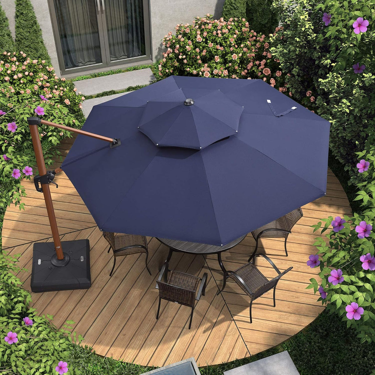 Navy Blue Cantilever Patio Umbrella Y1974