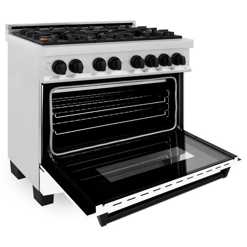 36 in. 6 Burner Dual Fuel Range in Stainless Steel, White Matte and Matte Black L748463
