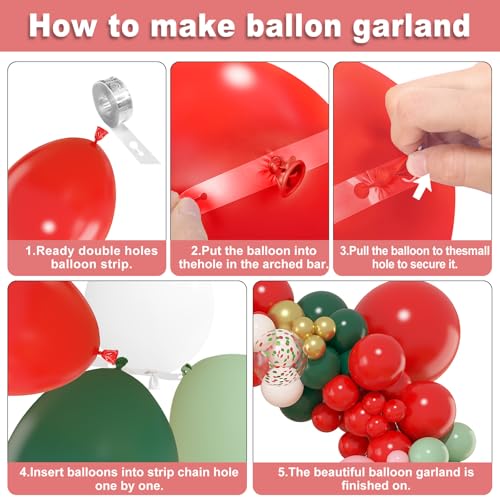 170Pcs Christmas Balloon Garland Arch Kit with Banner and Foil Balloons R970817