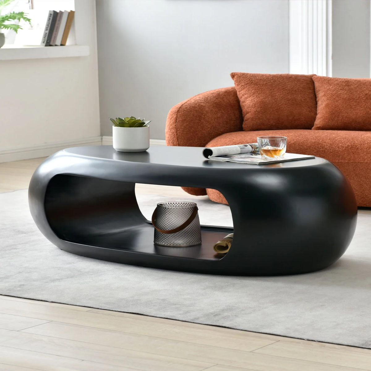 Modern Oval Fiberglass Coffee Table I573