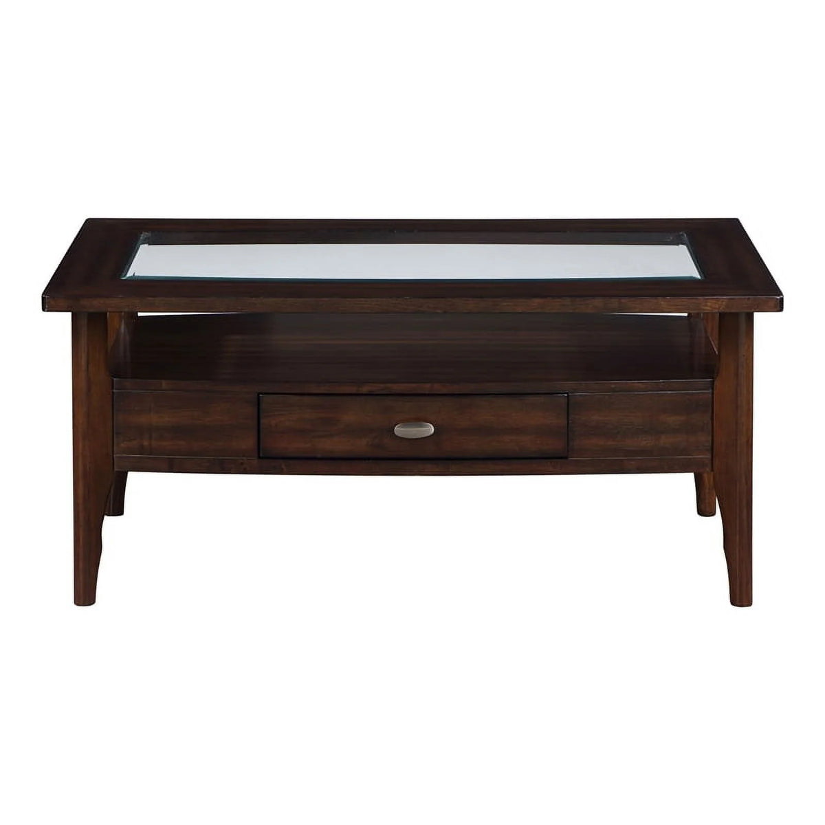 2-Piece Wood Storage Coffee Table Set in Dark Walnut O754984