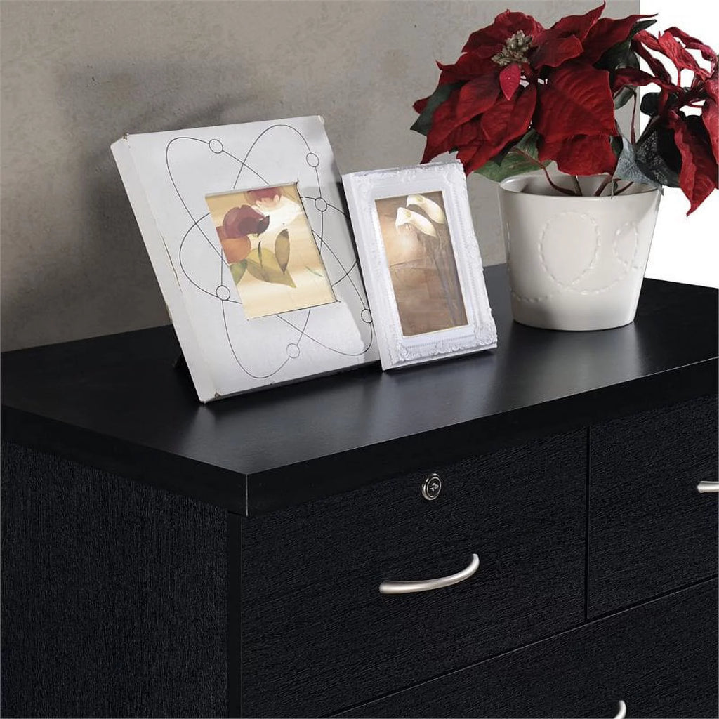 7 Drawer Wood Chest Set with Locks in Black K823142