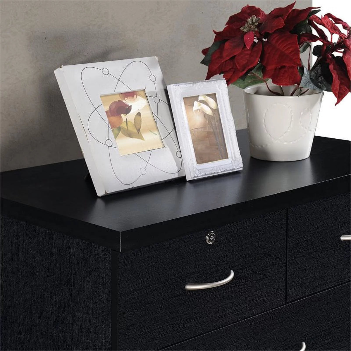 7 Drawer Wood Chest Set with Locks in Black K823142