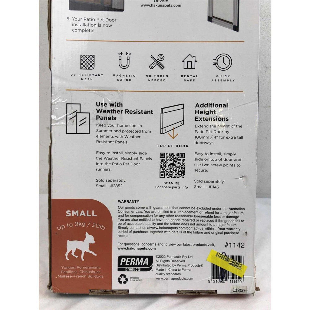 Small Silver Patio Pet Door E25748