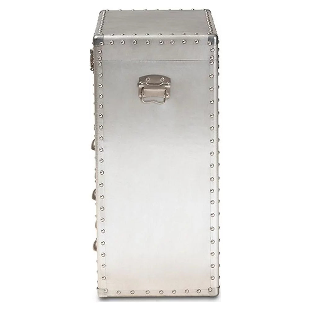 Silver Metal 3 Drawer Accent Storage Chest D4981