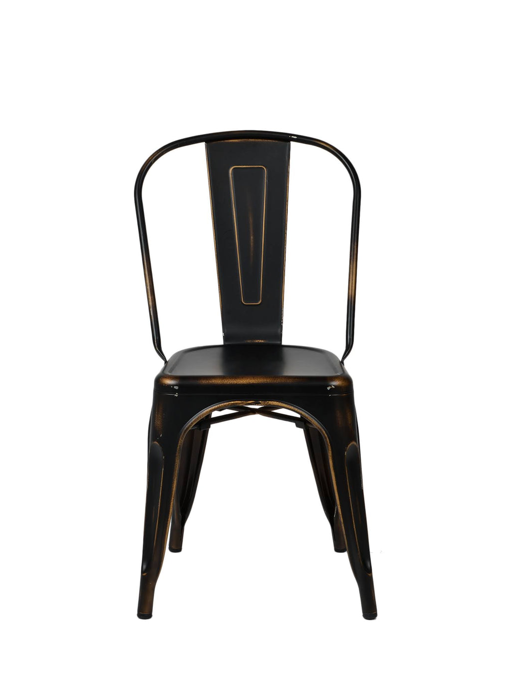 Antique Black Steel Stackable Dining Chair Y80634