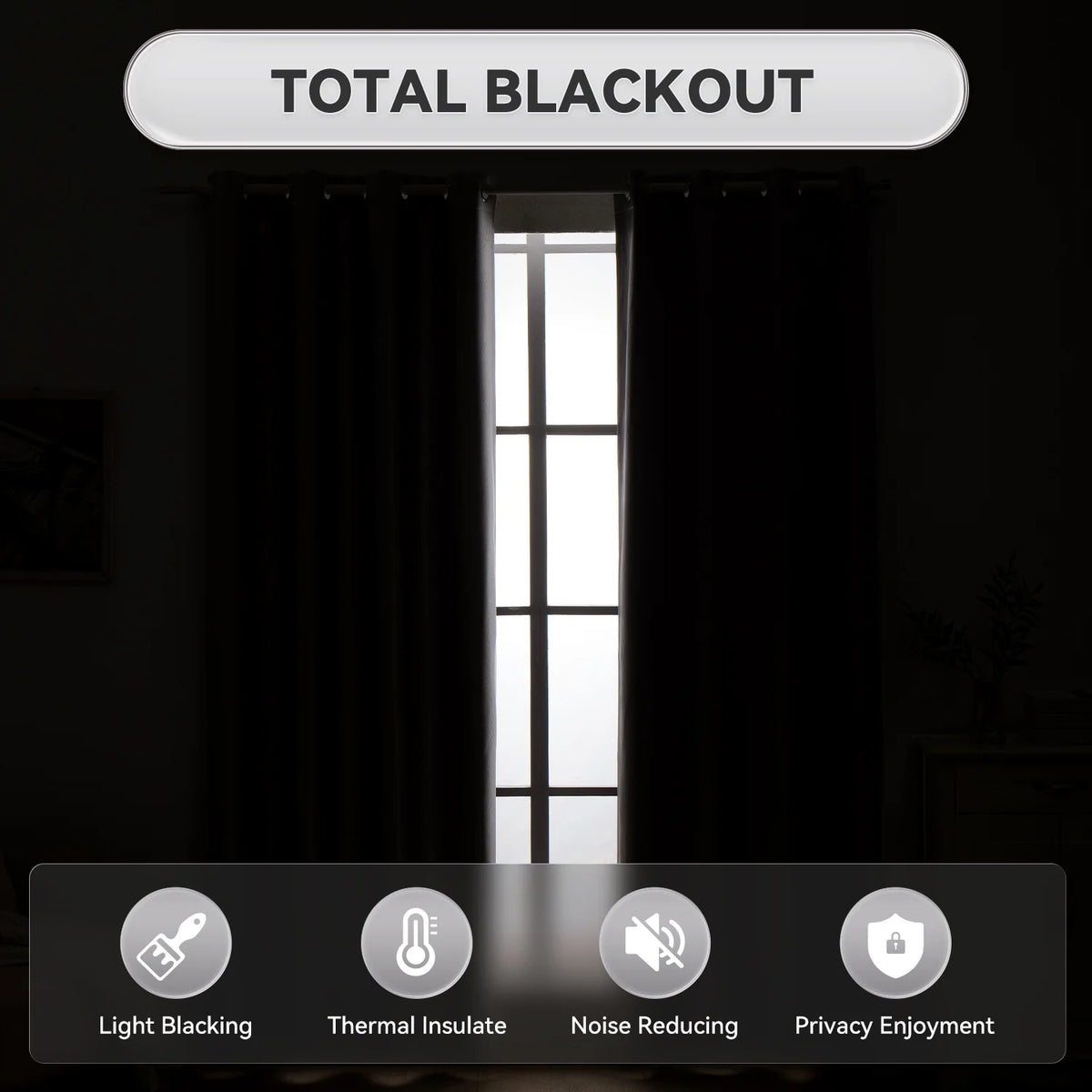Silver Grommet Blackout Curtain Single Panel 52x95 inch W47434