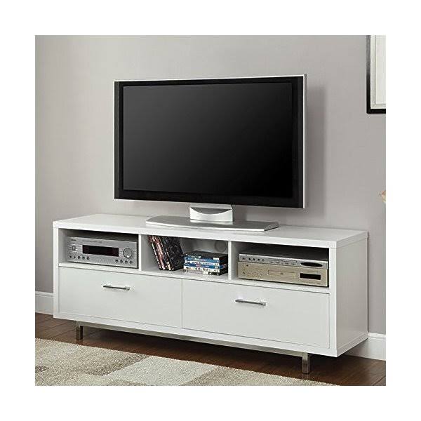 2-Drawer TV Console with 3 Storage Compartments White I9671