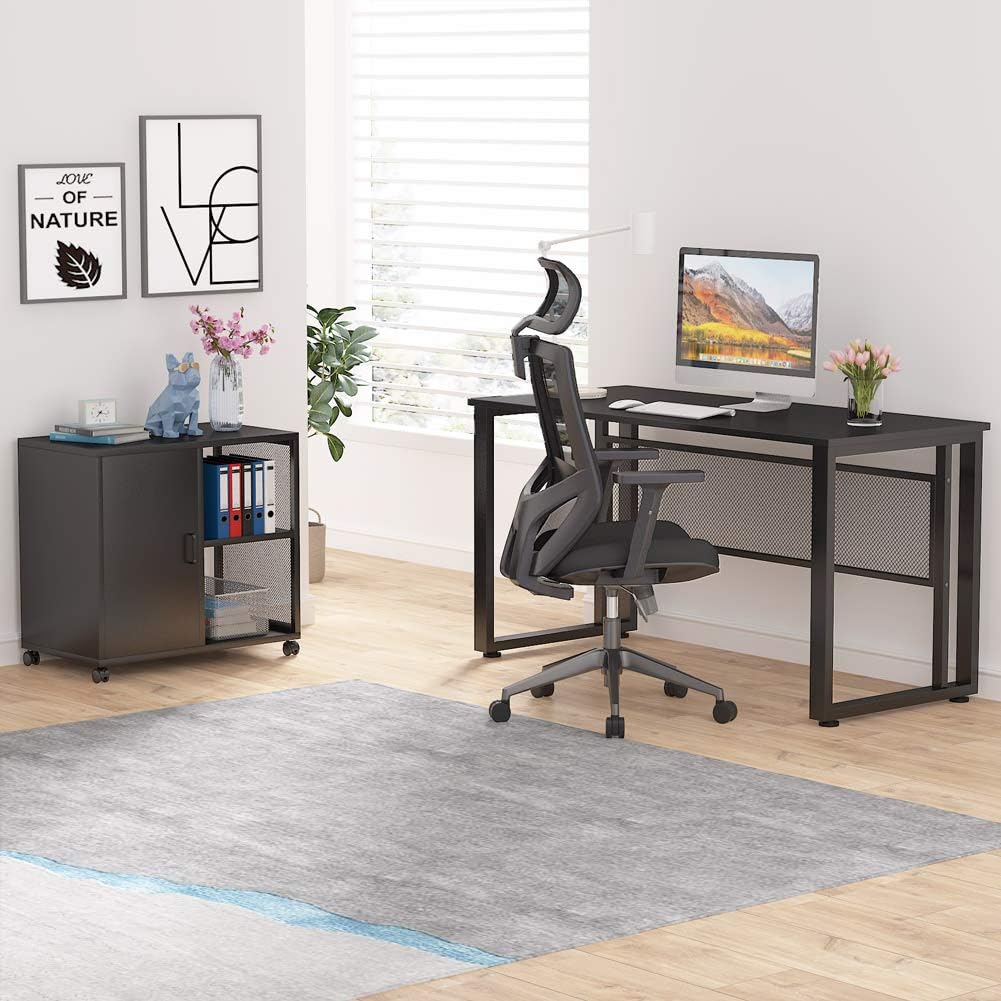 L-Shaped Computer Desk with File Cabinet Q94754