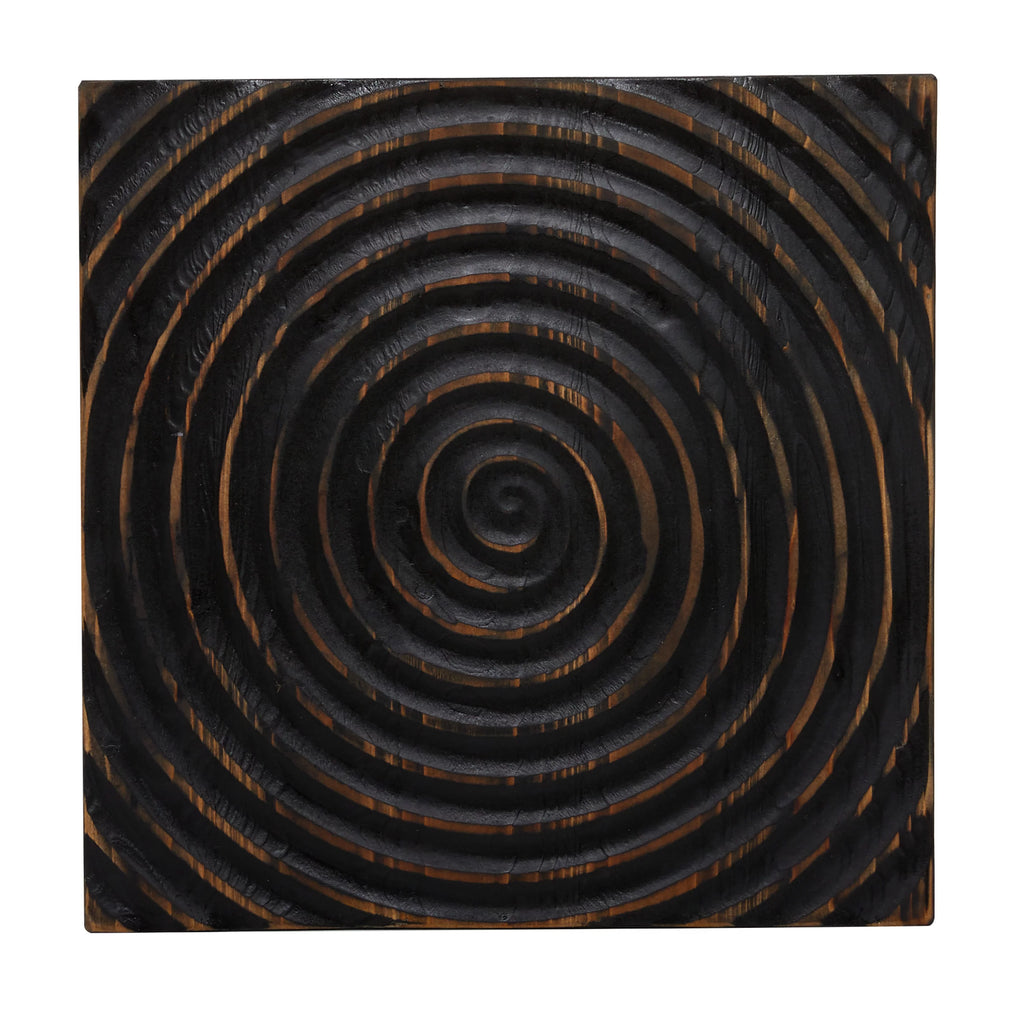 Black Wood Carved Accent Table J412258