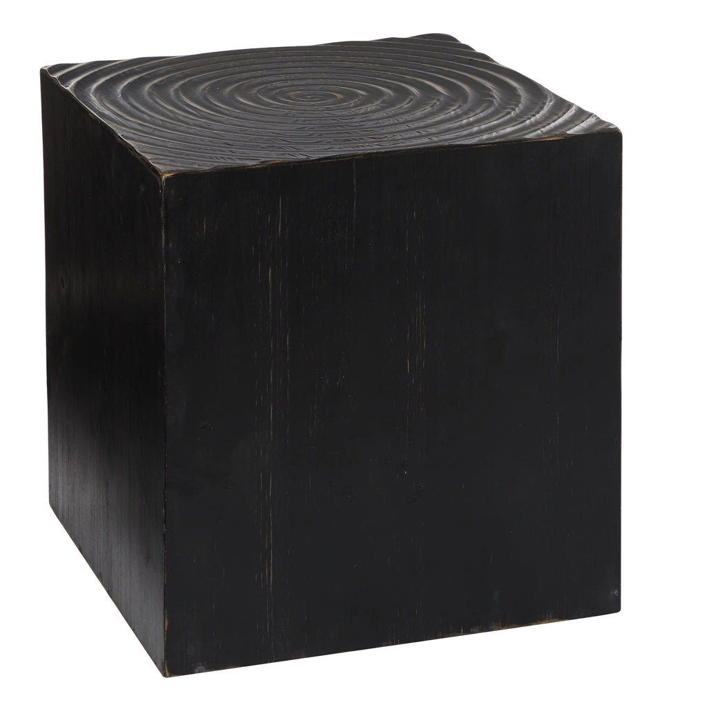 Black Wood Carved Accent Table J412258